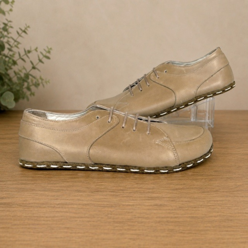 Nefes Handmade Barefoot Leather Sneakers Matte Tan Women's 9 Zero Drop
